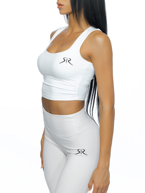 Sports white top with RADICHEV logo