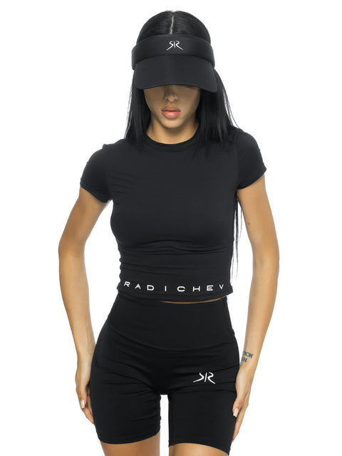 Fitted sports blouse with short sleeves and RADICHEV inscription