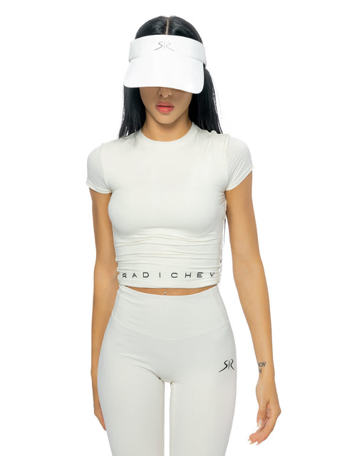 Fitted sports blouse with short sleeves and RADICHEV inscription