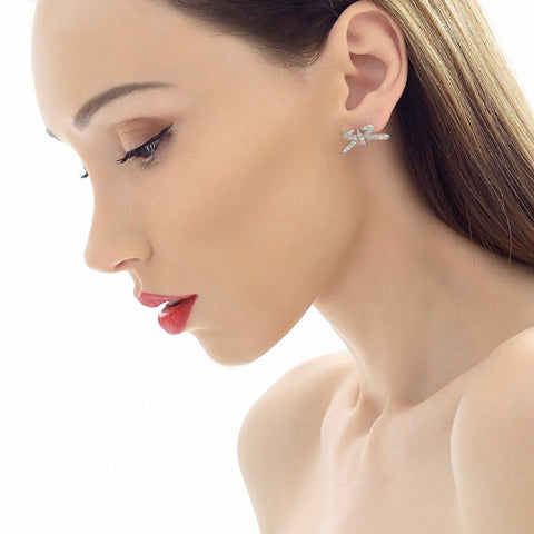 Earrings With Logo And Zirconium Stones SR by the designer Stoyan RADICHEV