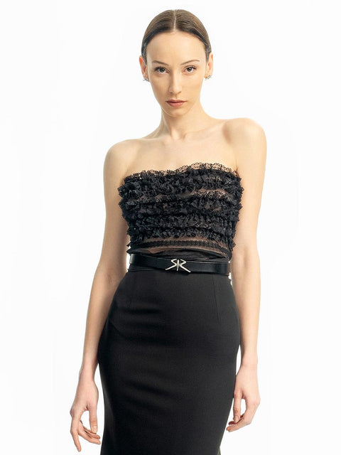 Short mesh top with lace by Stoyan RADICHEV