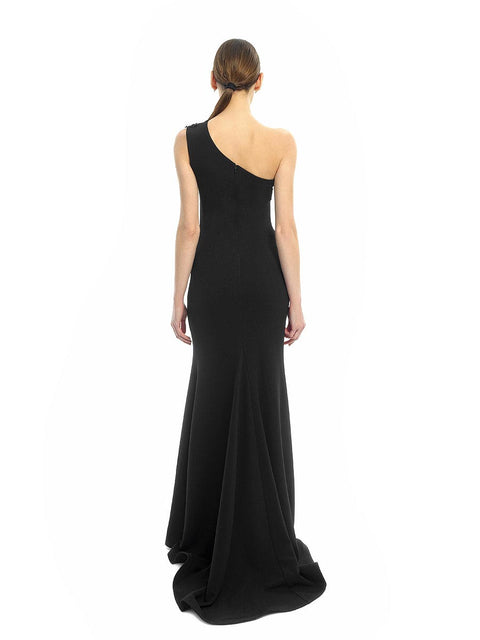 Long evening dress with one shoulder by Stoyan RADICHEV