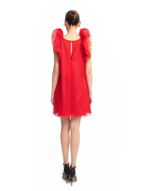 Short red dress Soleil - High-quality designer clothes and accessories by RADICHEV - leading Bulgarian brand
