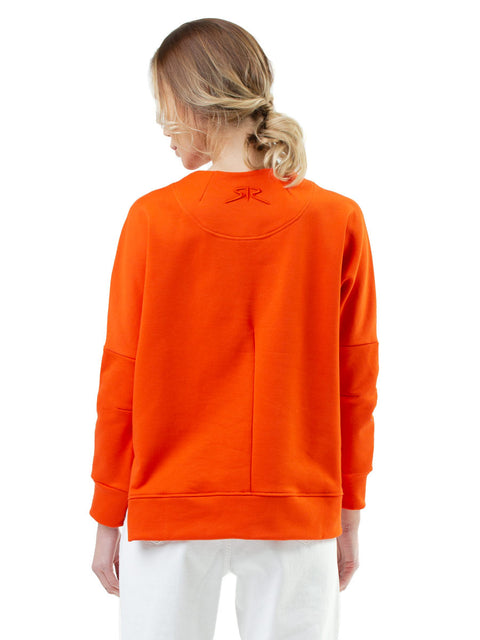 Women's sports blouse with zipper in orange colour