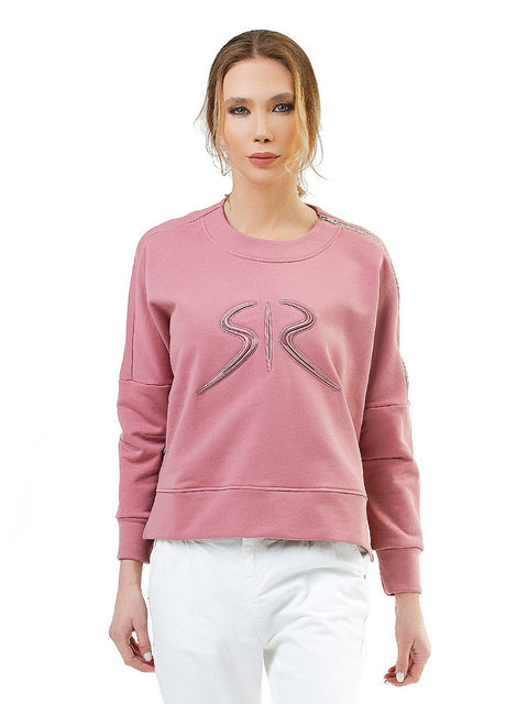 Women's sports blouse with zipper in dark pink
