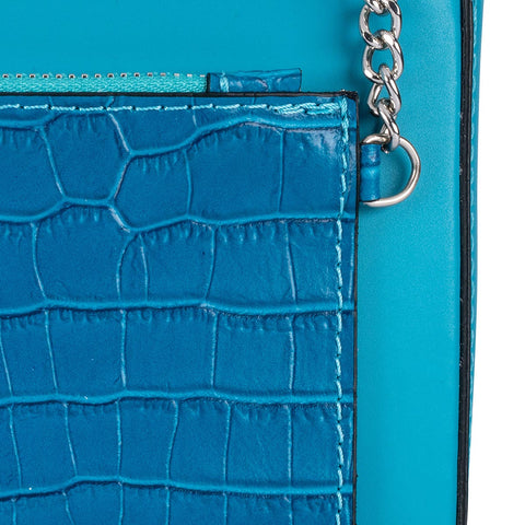Дамска чанта с подвижно портмоне в синьо