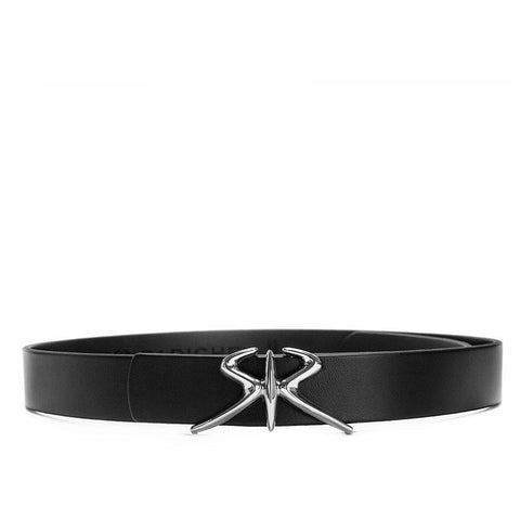 Women's thin belt with silver buckle SR - High-quality designer clothes and accessories by RADICHEV - leading Bulgarian brand