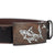 Men's brown belt with wooden buckle and fishing accent SR by Stoyan RADICHEV