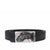 Men's black belt with metal buckle and fishing accent RADICHEV by Stoyan RADICHEV
