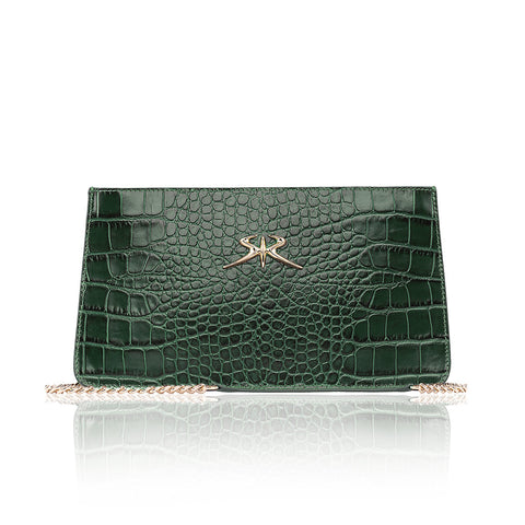 Дамска чанта тип “клъч” в зелено