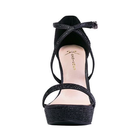 Elegant black sandals with a platform by Stoyan RADICHEV